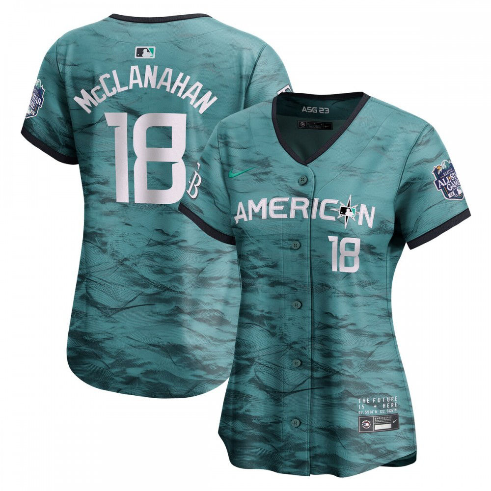 Shane McClanahan American League Women's 2023 MLB All-Star Game Limited Player Jersey - Teal-Pro Kit Vault | Brand New 26/27 Sports Jerseys